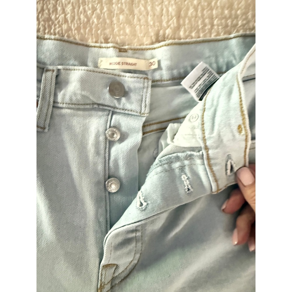 Levi's Wedgie Straight Jeans Womens 30 Light Wash High Rise Button Fly - Picture 9 of 9